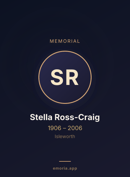 Memorial portrait of Stella Ross-Craig