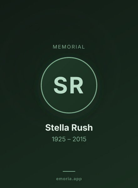 Memorial portrait of Stella Rush