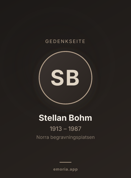 Gedenkportrait von Stellan Bohm