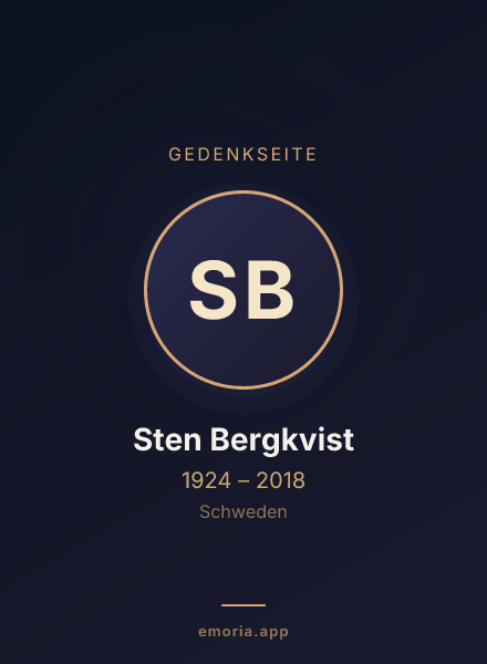 Gedenkportrait von Sten Bergkvist