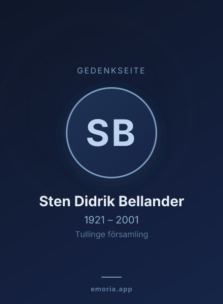 Gedenkportrait von Sten Didrik Bellander