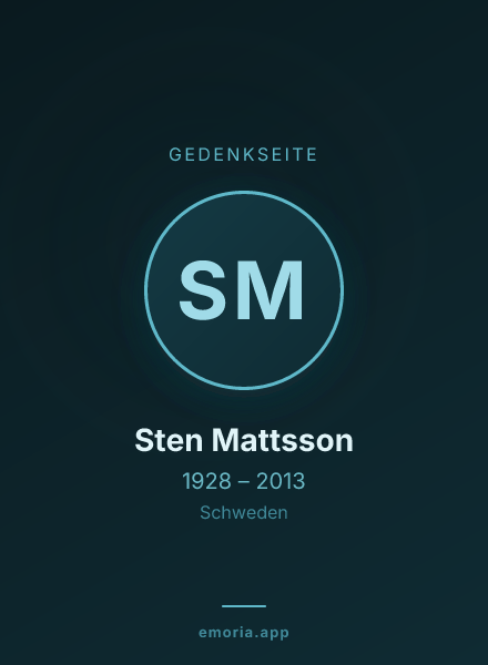 Gedenkportrait von Sten Mattsson
