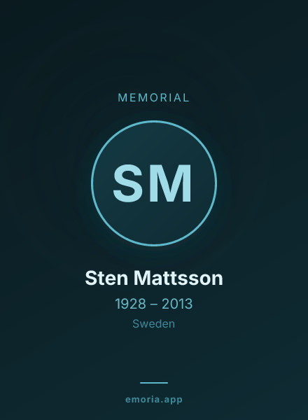 Memorial portrait of Sten Mattsson