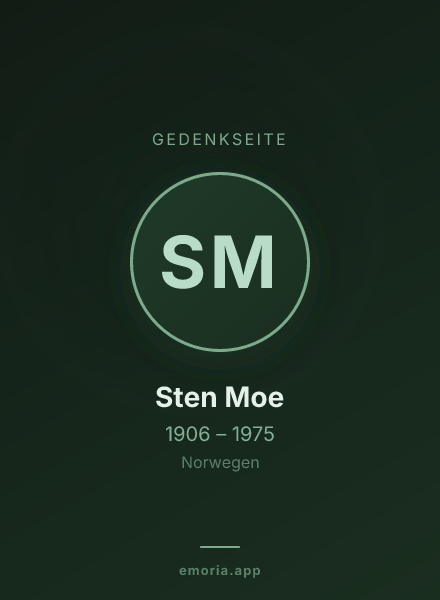 Gedenkportrait von Sten Moe