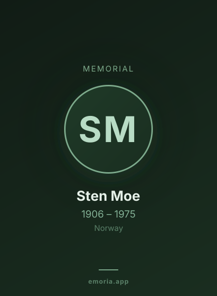 Memorial portrait of Sten Moe