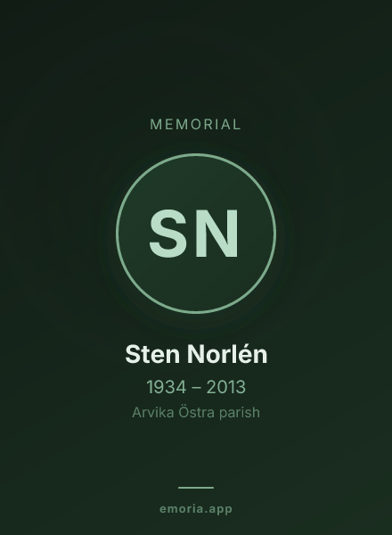 Memorial portrait of Sten Norlén