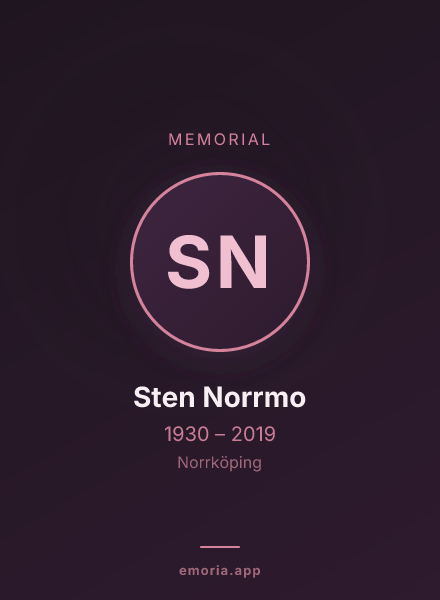 Memorial portrait of Sten Norrmo