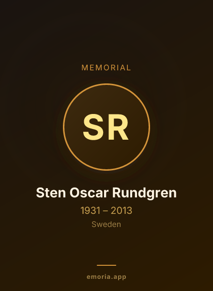 Memorial portrait of Sten Oscar Rundgren