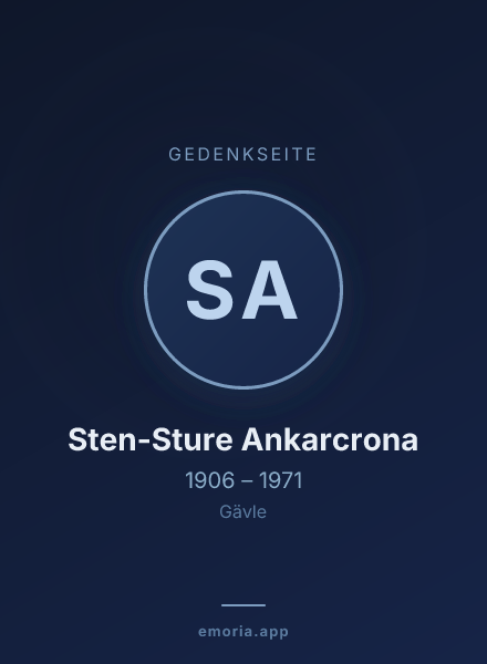Gedenkportrait von Sten-Sture Ankarcrona