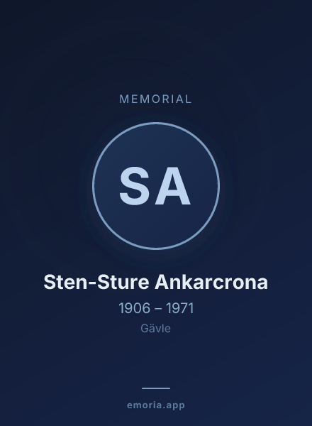 Memorial portrait of Sten-Sture Ankarcrona