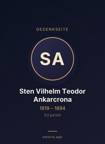 Gedenkportrait von Sten Vilhelm Teodor Ankarcrona