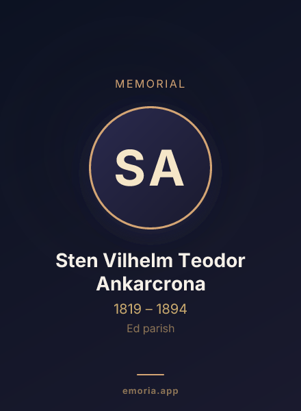 Memorial portrait of Sten Vilhelm Teodor Ankarcrona
