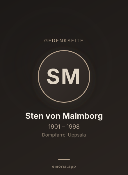 Gedenkportrait von Sten von Malmborg