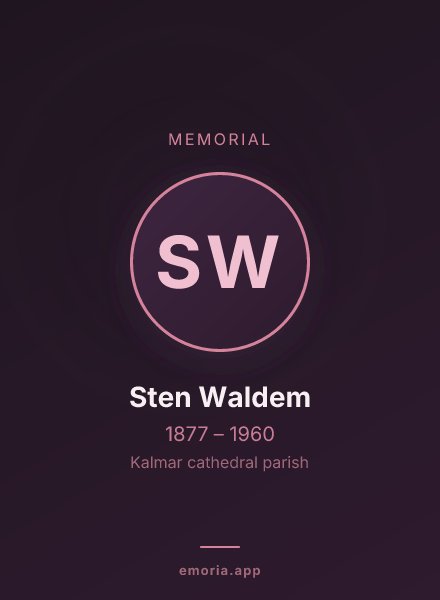 Memorial portrait of Sten Waldem