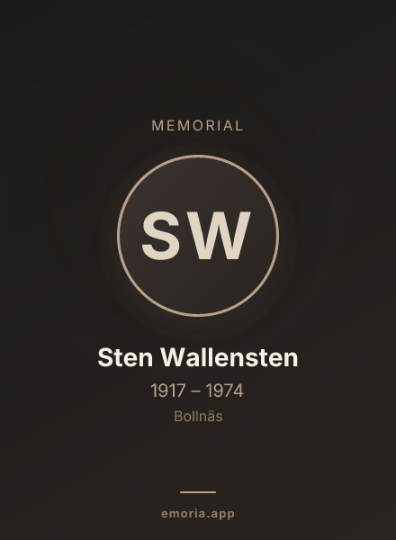 Memorial portrait of Sten Wallensten