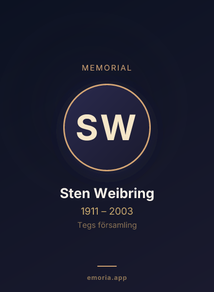 Memorial portrait of Sten Weibring
