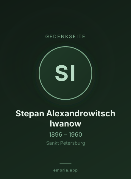 Gedenkportrait von Stepan Alexandrowitsch Iwanow