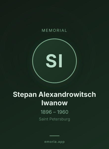 Memorial portrait of Stepan Alexandrowitsch Iwanow