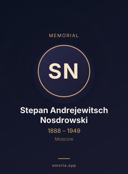 Memorial portrait of Stepan Andrejewitsch Nosdrowski