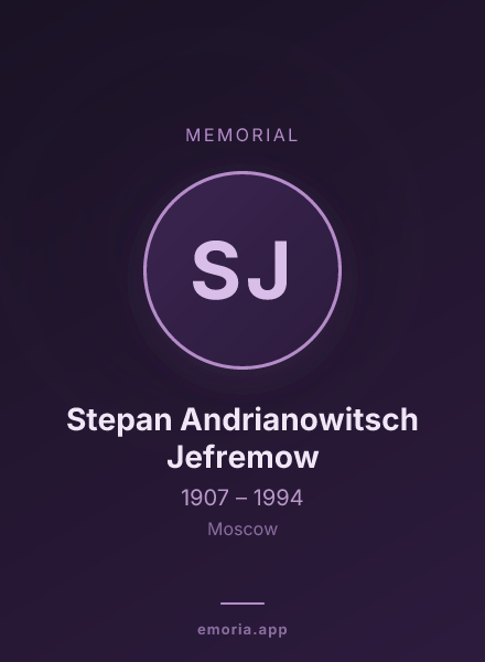 Memorial portrait of Stepan Andrianowitsch Jefremow