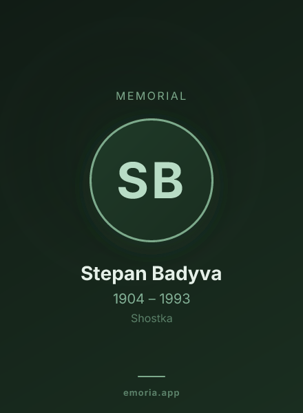 Memorial portrait of Stepan Badyva