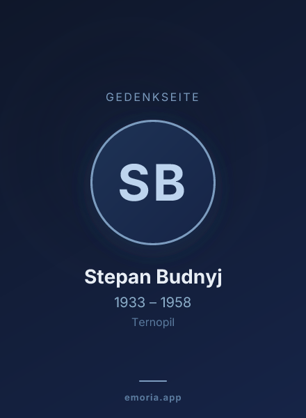 Gedenkportrait von Stepan Budnyj