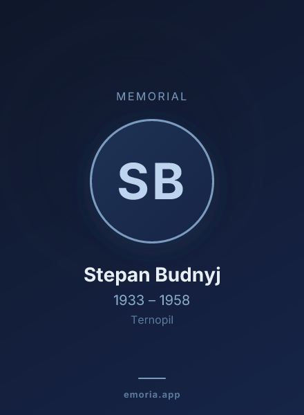 Memorial portrait of Stepan Budnyj