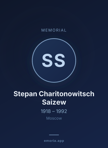 Memorial portrait of Stepan Charitonowitsch Saizew