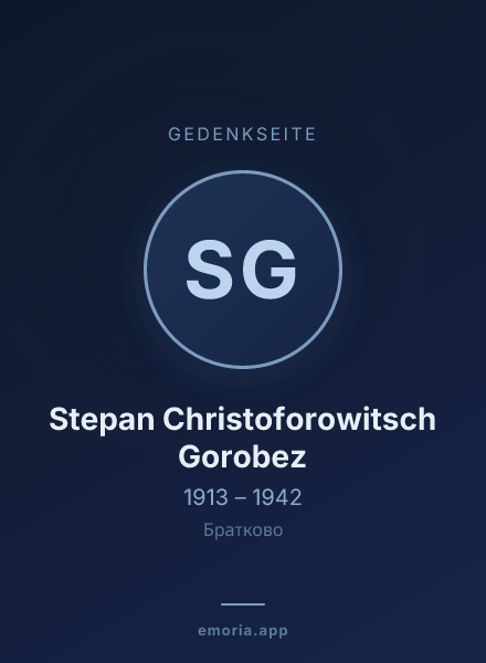 Gedenkportrait von Stepan Christoforowitsch Gorobez