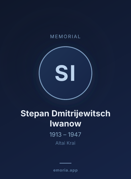 Memorial portrait of Stepan Dmitrijewitsch Iwanow