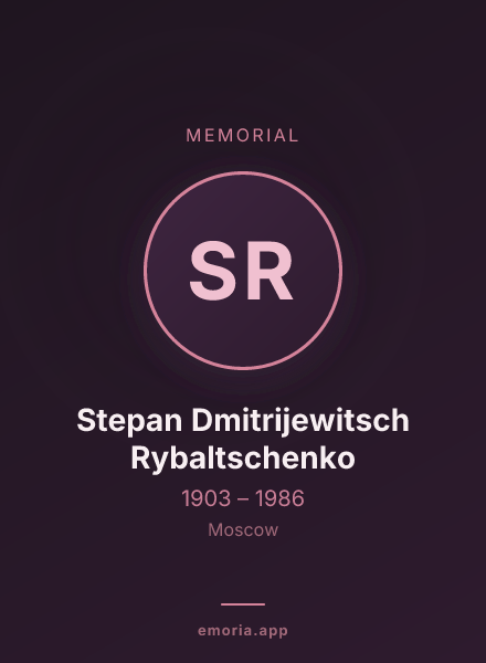 Memorial portrait of Stepan Dmitrijewitsch Rybaltschenko