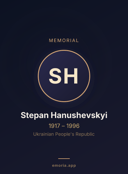 Memorial portrait of Stepan Hanushevskyi