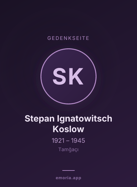 Gedenkportrait von Stepan Ignatowitsch Koslow