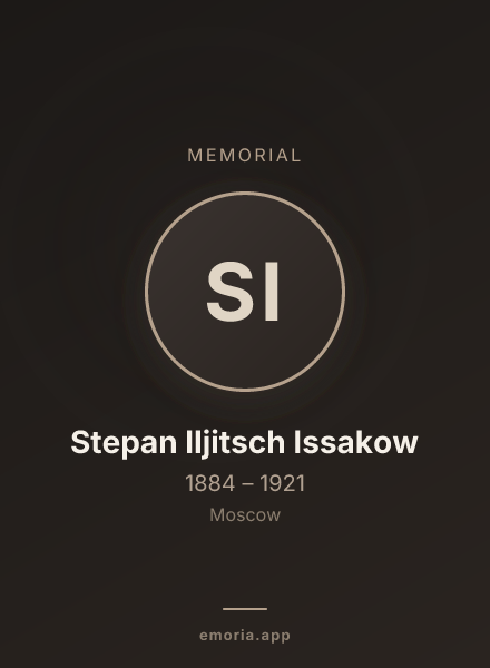 Memorial portrait of Stepan Iljitsch Issakow