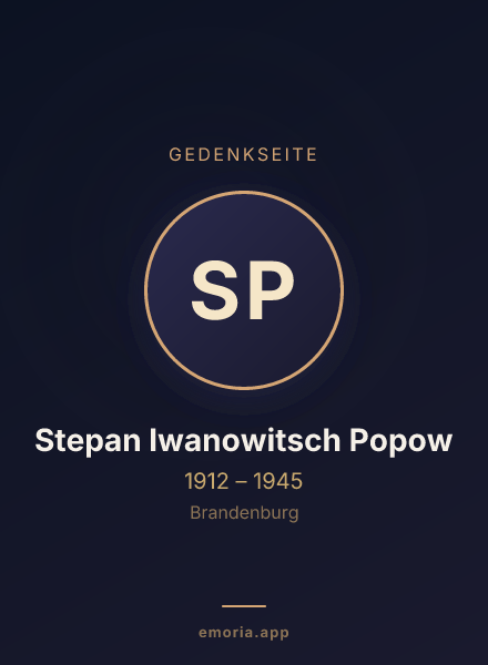 Gedenkportrait von Stepan Iwanowitsch Popow