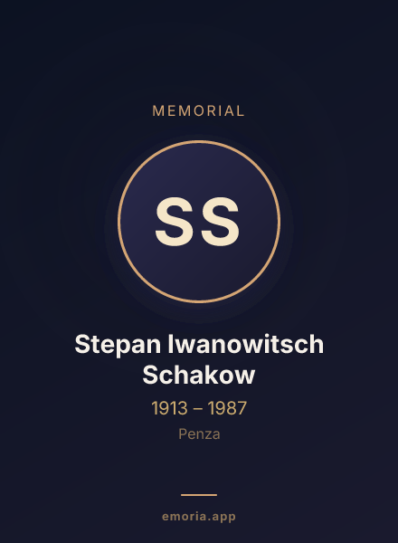 Memorial portrait of Stepan Iwanowitsch Schakow