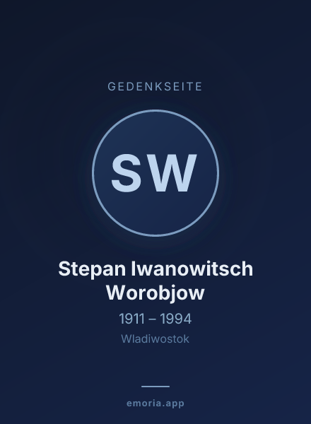 Gedenkportrait von Stepan Iwanowitsch Worobjow