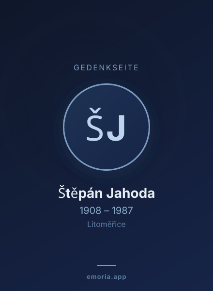 Gedenkportrait von Štěpán Jahoda