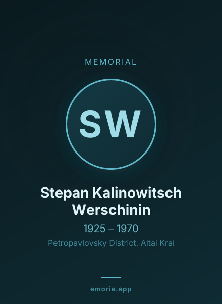 Memorial portrait of Stepan Kalinowitsch Werschinin