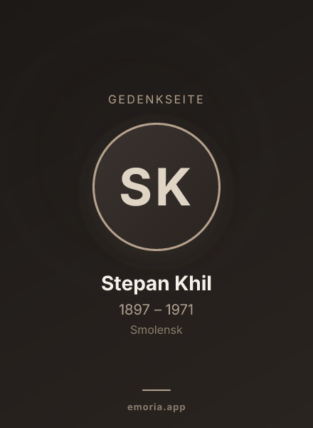 Gedenkportrait von Stepan Khil