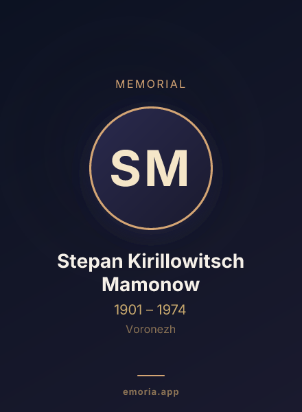 Memorial portrait of Stepan Kirillowitsch Mamonow