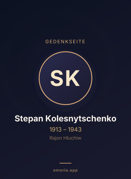 Gedenkportrait von Stepan Kolesnytschenko