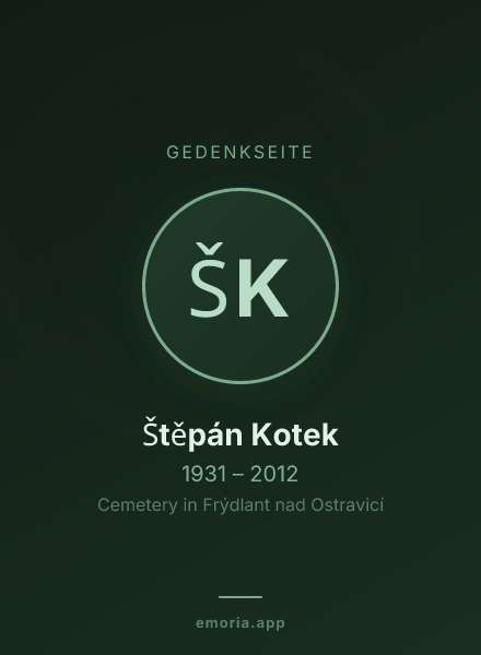 Gedenkportrait von Štěpán Kotek