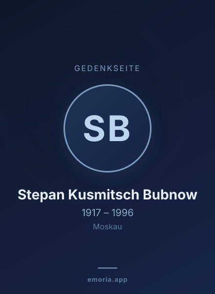 Gedenkportrait von Stepan Kusmitsch Bubnow
