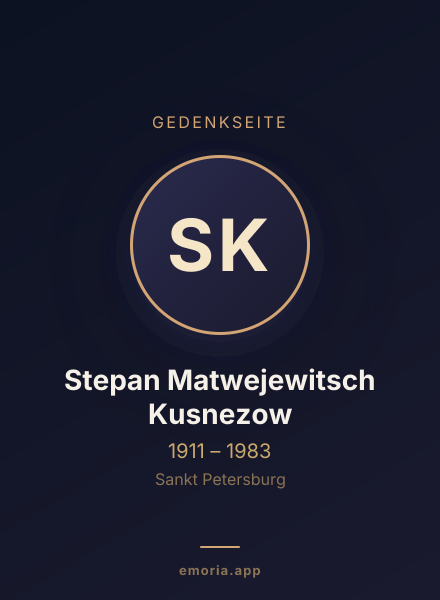 Gedenkportrait von Stepan Matwejewitsch Kusnezow