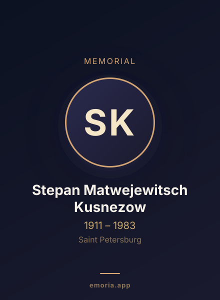 Memorial portrait of Stepan Matwejewitsch Kusnezow