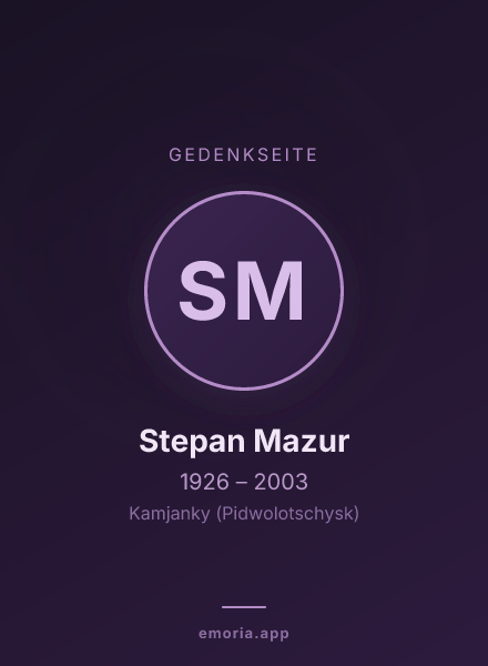 Gedenkportrait von Stepan Mazur