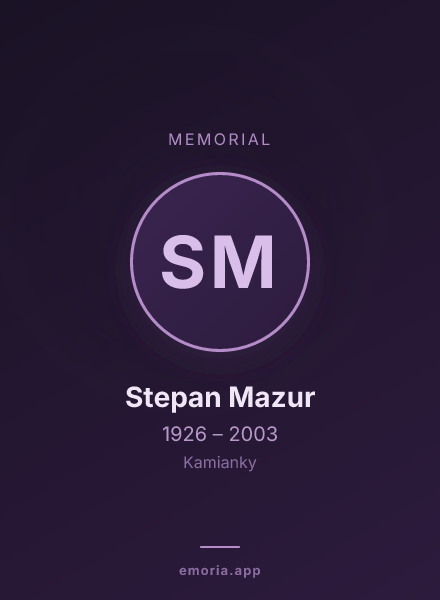 Memorial portrait of Stepan Mazur