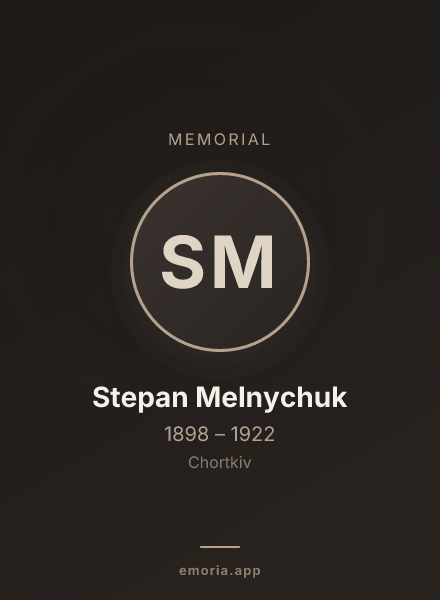 Memorial portrait of Stepan Melnychuk