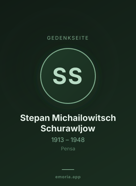 Gedenkportrait von Stepan Michailowitsch Schurawljow